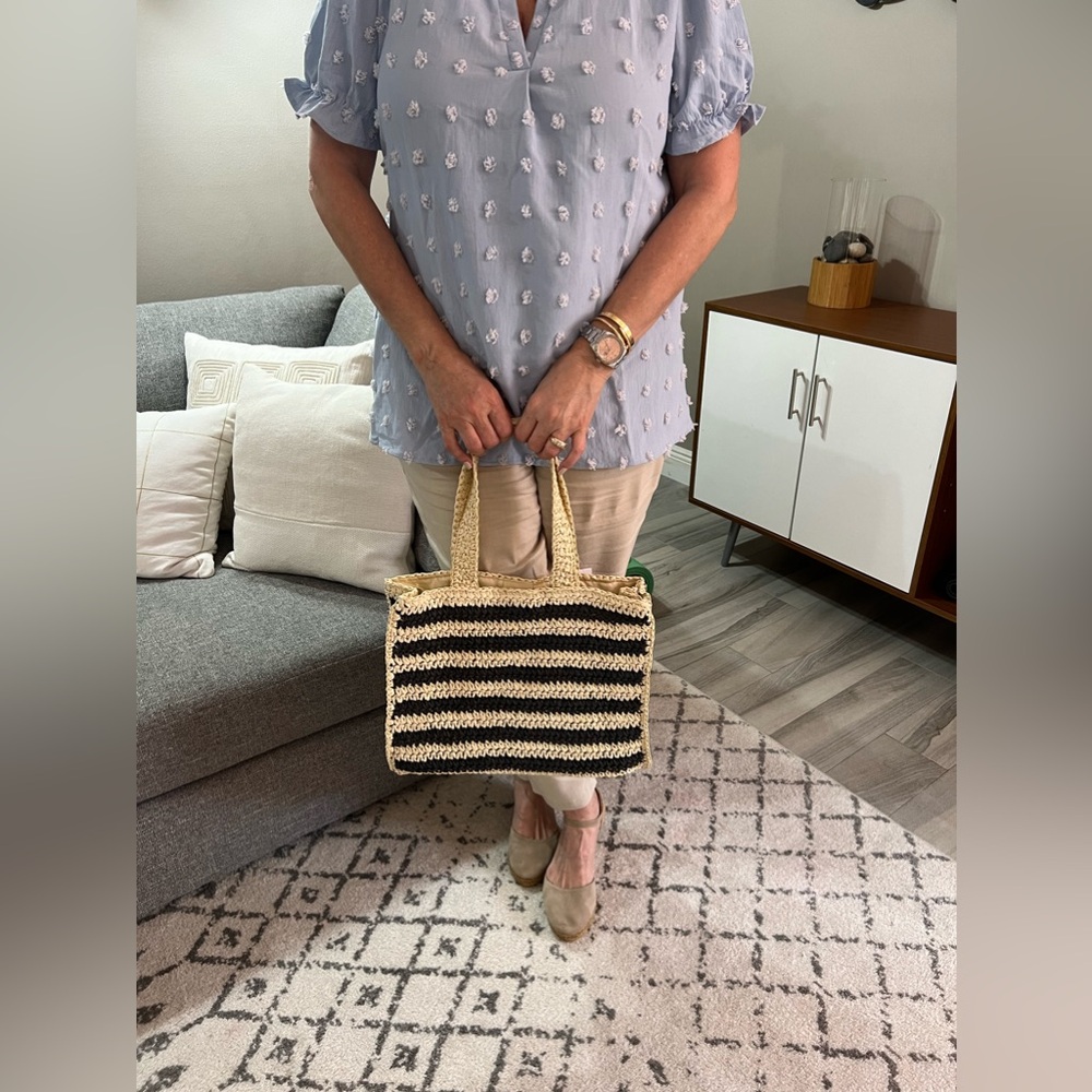 NEW WITH TAGS, LOFT woven straw tote. - Picture 5 of 6